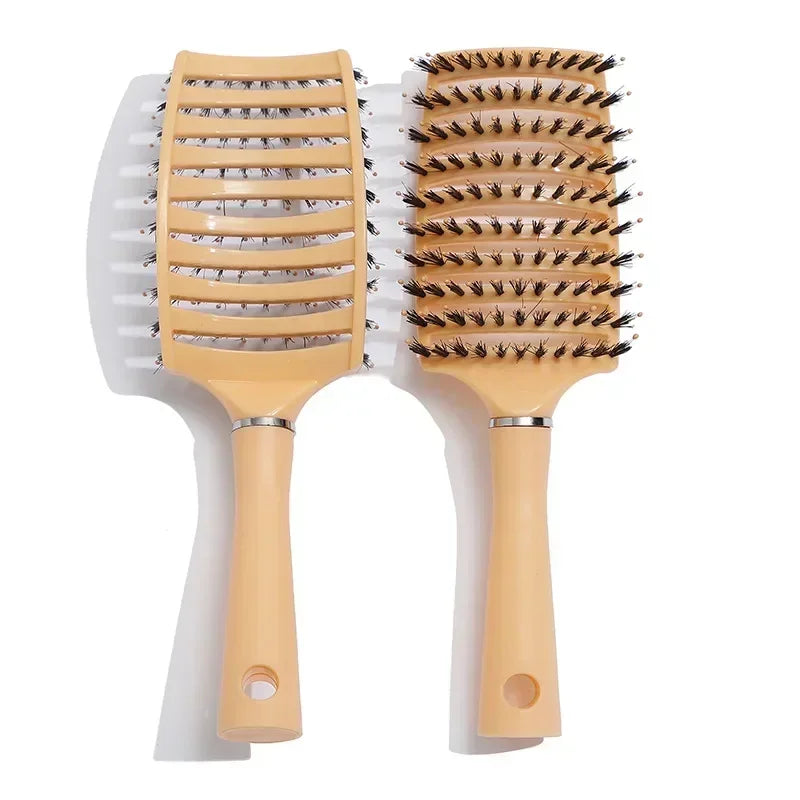 Detangle Bliss Hairbrush in Orange displaying front and back view